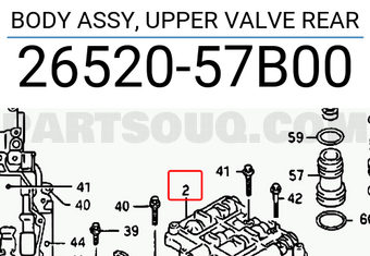 Suzuki 2652057B00 BODY ASSY, UPPER VALVE REAR