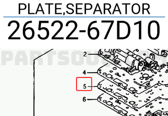 Suzuki 2652267D10 PLATE,SEPARATOR