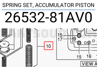 Suzuki 2653281AV0 SPRING SET, ACCUMULATOR PISTON