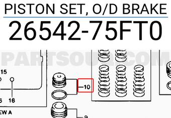 Suzuki 2654275FT0 PISTON SET, O/D BRAKE