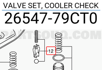 Suzuki 2654779CT0 VALVE SET, COOLER CHECK