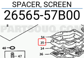 Suzuki 2656557B00 SPACER, SCREEN