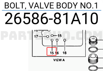 Suzuki 2658681A10 BOLT, VALVE BODY NO.1