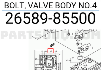 Suzuki 2658985500 BOLT, VALVE BODY NO.4