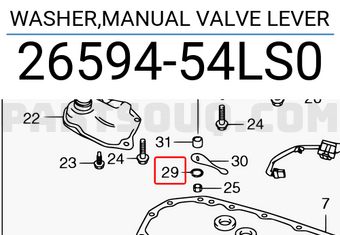 Suzuki 2659454LS0 WASHER,MANUAL VALVE LEVER