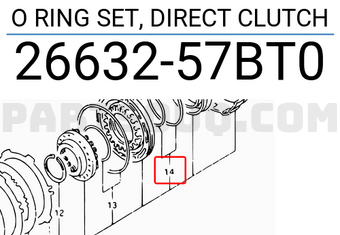 Suzuki 2663257BT0 O RING SET, DIRECT CLUTCH