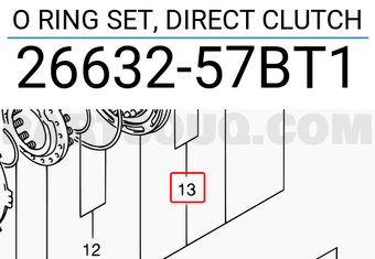 Suzuki 2663257BT1 O RING SET, DIRECT CLUTCH