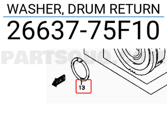Suzuki 2663775F10 WASHER, DRUM RETURN