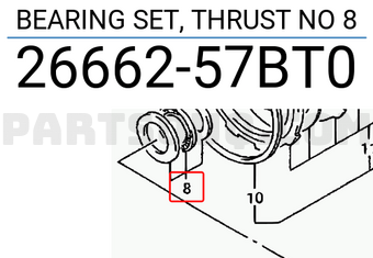 Suzuki 2666257BT0 BEARING SET, THRUST NO 8