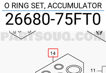Suzuki 2668075FT0 O RING SET, ACCUMULATOR