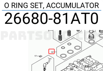 Suzuki 2668081AT0 O RING SET, ACCUMULATOR