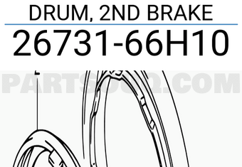 Suzuki 2673166H10 DRUM, 2ND BRAKE
