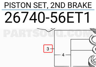 Suzuki 2674056ET1 PISTON SET, 2ND BRAKE