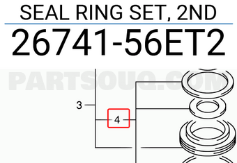 Suzuki 2674156ET2 SEAL RING SET, 2ND