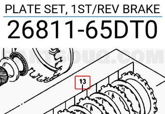 Suzuki 2681165DT0 PLATE SET, 1ST/REV BRAKE
