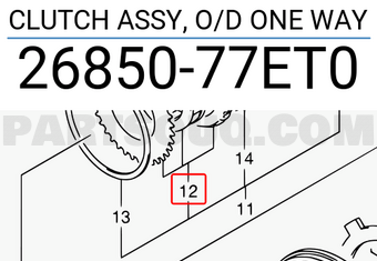 Suzuki 2685077ET0 CLUTCH ASSY, O/D ONE WAY