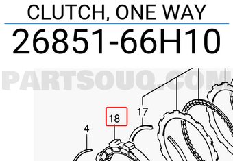 Suzuki 2685166H10 CLUTCH, ONE WAY