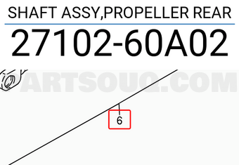 Suzuki 2710260A02 SHAFT ASSY,PROPELLER REAR