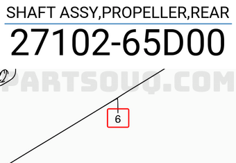 Suzuki 2710265D00 SHAFT ASSY,PROPELLER,REAR