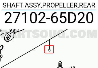 Suzuki 2710265D20 SHAFT ASSY,PROPELLER,REAR