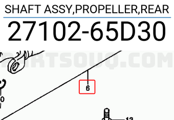 Suzuki 2710265D30 SHAFT ASSY,PROPELLER,REAR