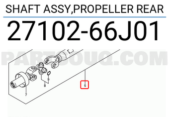 Suzuki 2710266J01 SHAFT ASSY,PROPELLER REAR