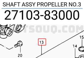 Suzuki 2710383000 SHAFT ASSY PROPELLER NO.3