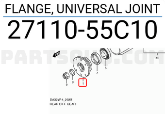 Suzuki 2711055C10 FLANGE, UNIVERSAL JOINT