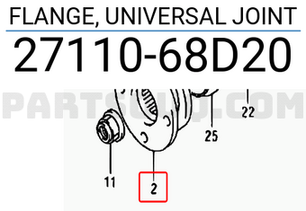 Suzuki 2711068D20 FLANGE, UNIVERSAL JOINT