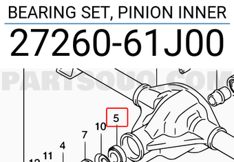 Suzuki 2726061J00 BEARING SET, PINION INNER