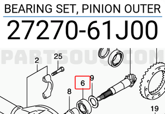 Suzuki 2727061J00 BEARING SET, PINION OUTER