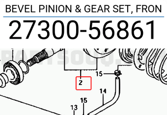 Suzuki 2730056861 BEVEL PINION & GEAR SET, FRON