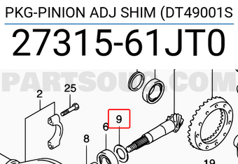 Suzuki 2731561JT0 PKG-PINION ADJ SHIM (DT49001S