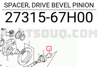 Suzuki 2731567H00 SPACER, DRIVE BEVEL PINION