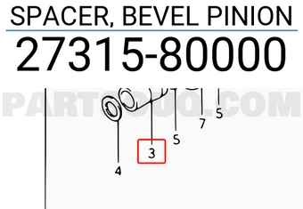 Suzuki 2731580000 SPACER, BEVEL PINION