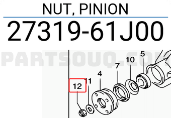 Suzuki 2731961J00 NUT, PINION