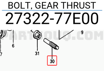 Suzuki 2732277E00 BOLT, GEAR THRUST