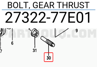 Suzuki 2732277E01 BOLT, GEAR THRUST