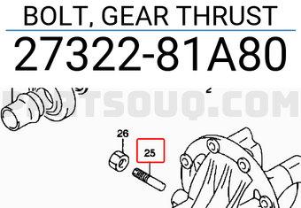 Suzuki 2732281A80 BOLT, GEAR THRUST