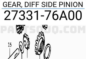 Suzuki 2733176A00 GEAR, DIFF SIDE PINION
