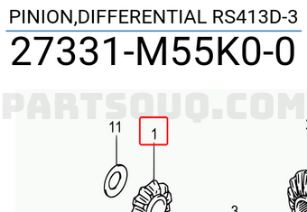 Suzuki 27331M55K00 PINION,DIFFERENTIAL RS413D-3