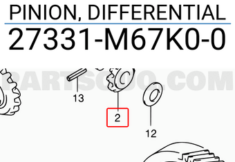 Suzuki 27331M67K00 PINION, DIFFERENTIAL
