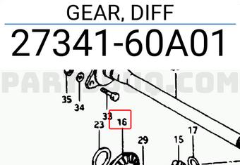 Suzuki 2734160A01 GEAR, DIFF