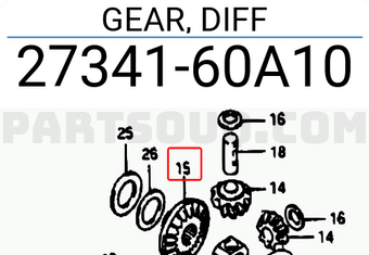 Suzuki 2734160A10 GEAR, DIFF
