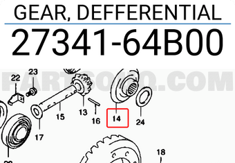 Suzuki 2734164B00 GEAR, DEFFERENTIAL