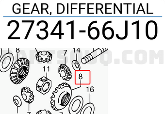 Suzuki 2734166J10 GEAR, DIFFERENTIAL