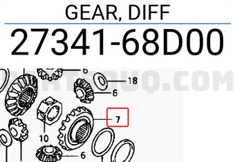 Suzuki 2734168D00 GEAR, DIFF