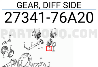 Suzuki 2734176A20 GEAR, DIFF SIDE