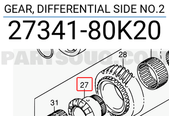 Suzuki 2734180K20 GEAR, DIFFERENTIAL SIDE NO.2