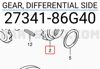 Suzuki 2734186G40 GEAR, DIFFERENTIAL SIDE